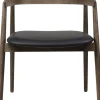 AC2 armchair, Smoked oak, Leather Black