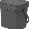 Affaldsspand m/låg sort. kon. 3 ltr