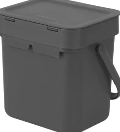 Affaldsspand m/låg sort. kon. 3 ltr