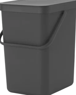 Affaldsspand m/låg sort. kon 25 ltr.