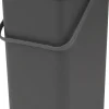 Affaldsspand m/låg sort.kon. 16 ltr