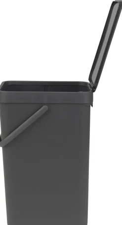 Affaldsspand m/låg sort.kon. 16 ltr