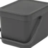 Affaldsspand m/låg sort.kon. 6 ltr