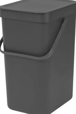 Affaldsspand m/låg sort.kon. 12 ltr