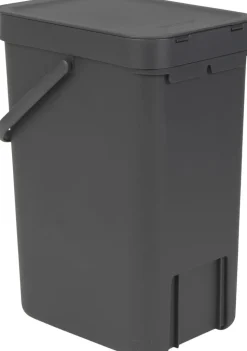 Affaldsspand m/låg sort.kon. 12 ltr