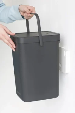 Affaldsspand m/låg sort.kon. 12 ltr
