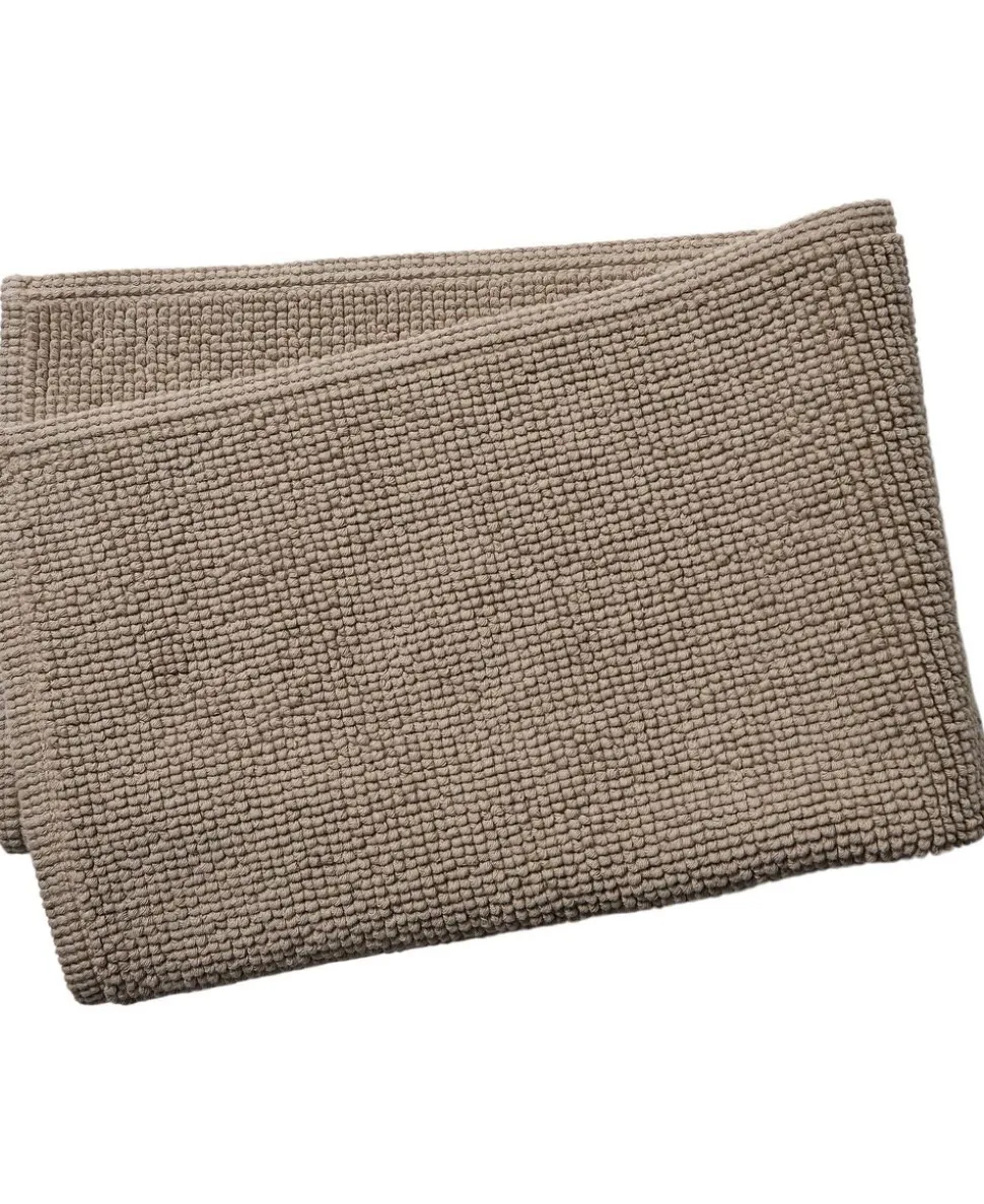 Bathmat stonewashed 50x80cm white sand GOTS