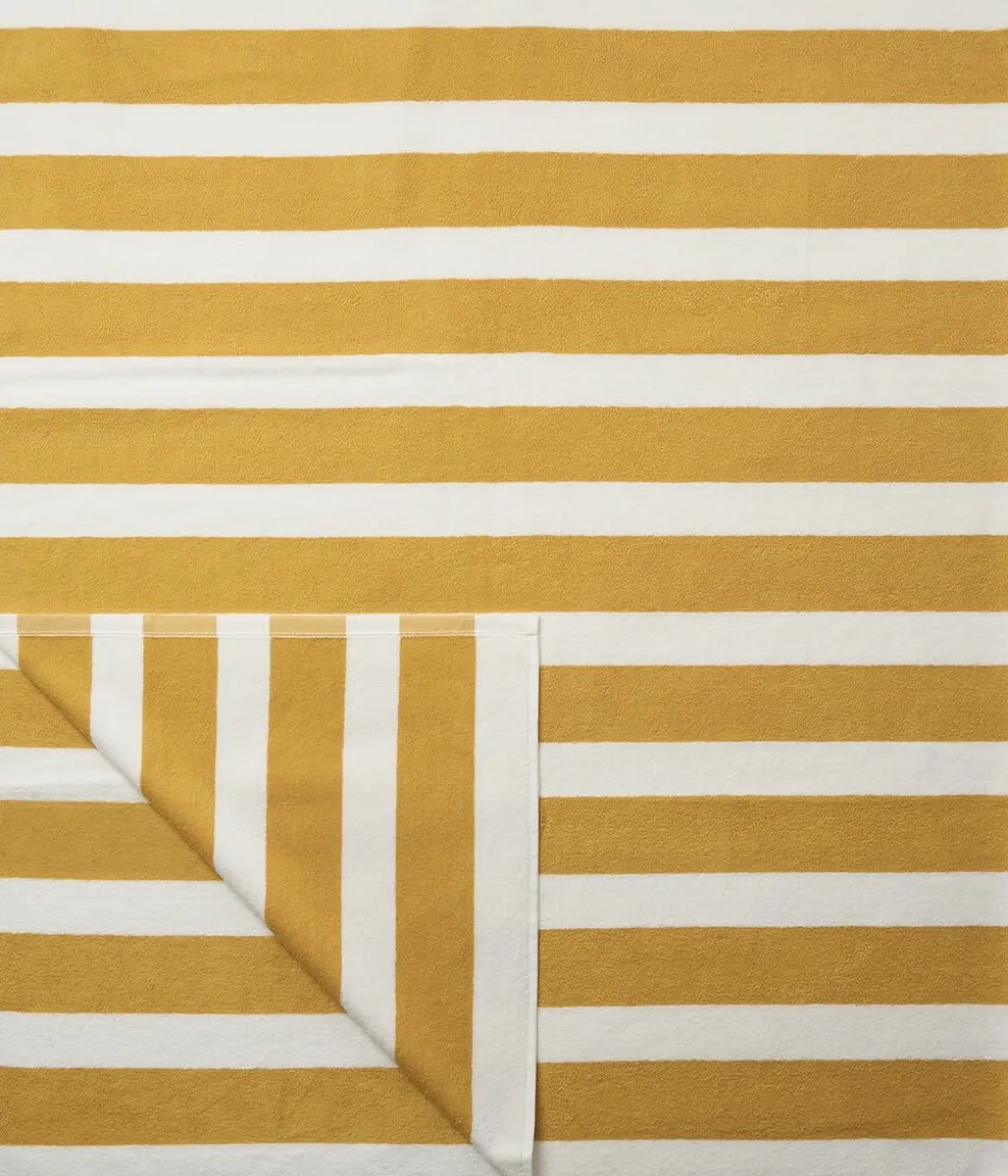 Beach towel 100x180 old gold/starwhite stripe GOTS