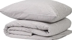 Big stripe washed percale brown/white