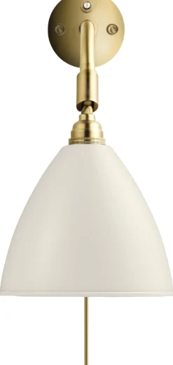 BL7 Wall lamp bone china/brass switch on backplate