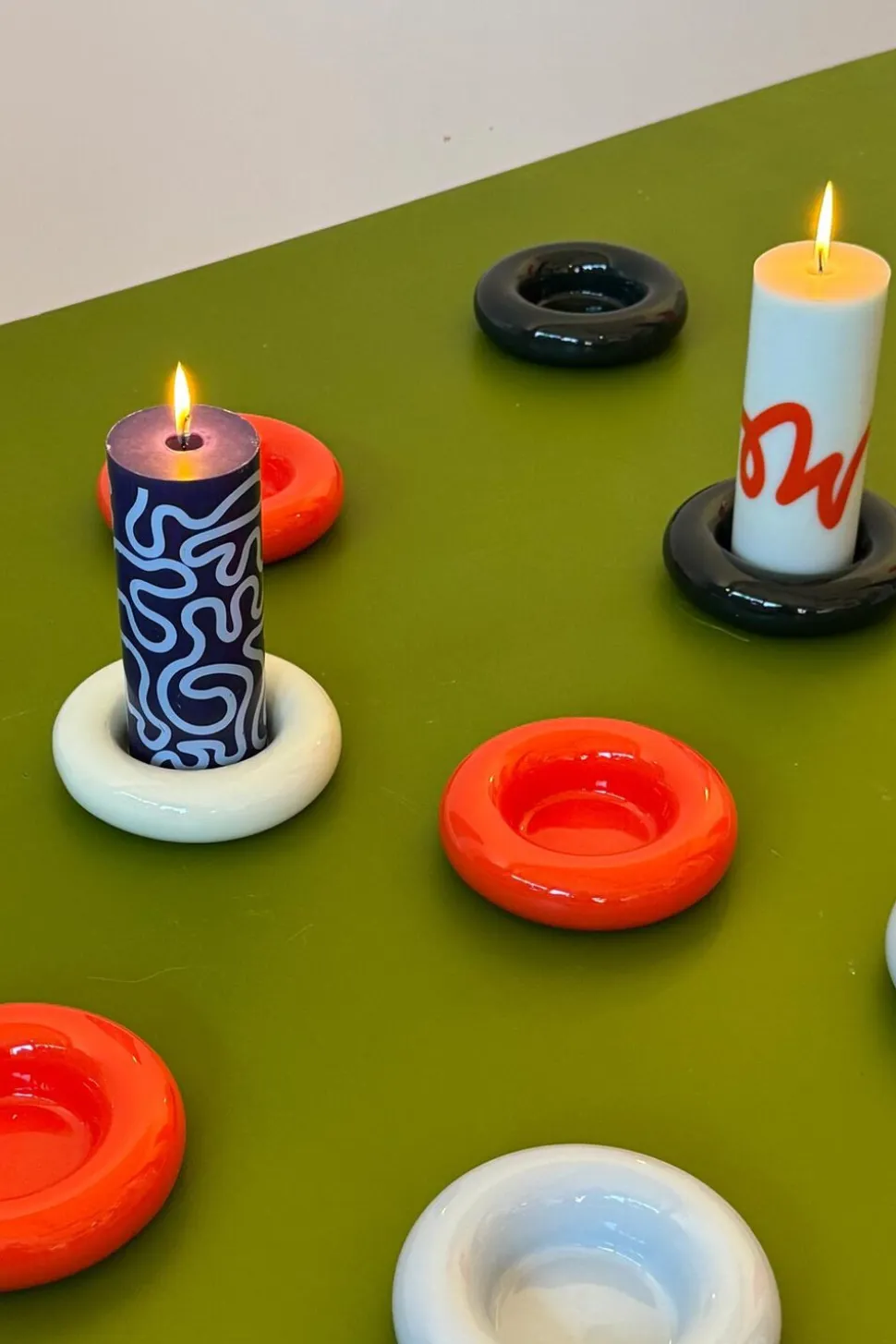 BOB CANDLE HOLDER, LARGE, DARK GREE