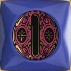 Bowl 12cm sq. flat, Holiday Alphabet O, Versace