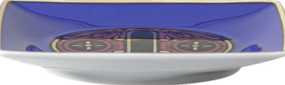 Bowl 12cm sq. flat, Holiday Alphabet O, Versace