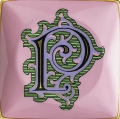 Bowl 12cm sq. flat, Holiday Alphabet P, Versace