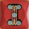 Bowl 12cm sq. flat, Holiday Alphabet I, Versace