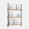 Box set, Magazine Shelving MS.115. 1, Oak shelves, Black legs
