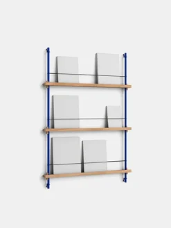 Box set, Magazine Shelving MS.115. 1, Oak shelves, Deep Blue