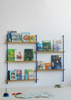 Box set, Magazine Shelving MS.115. 1, Oak shelves, Deep Blue