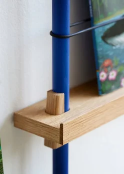 Box set, Magazine Shelving MS.115. 1, Oak shelves, Deep Blue