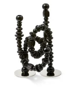 candle holder beads black