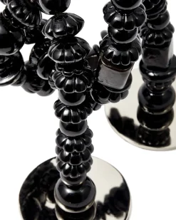 candle holder beads black