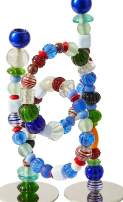 candle holder beads multi-color