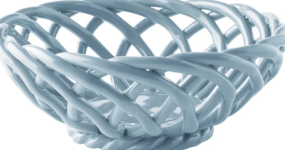 CERAMIC BASKET SICILIA SMALL LIGHT BLUE