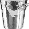 Champagnekøler rund 20 x 20 cm Hamret aluminium