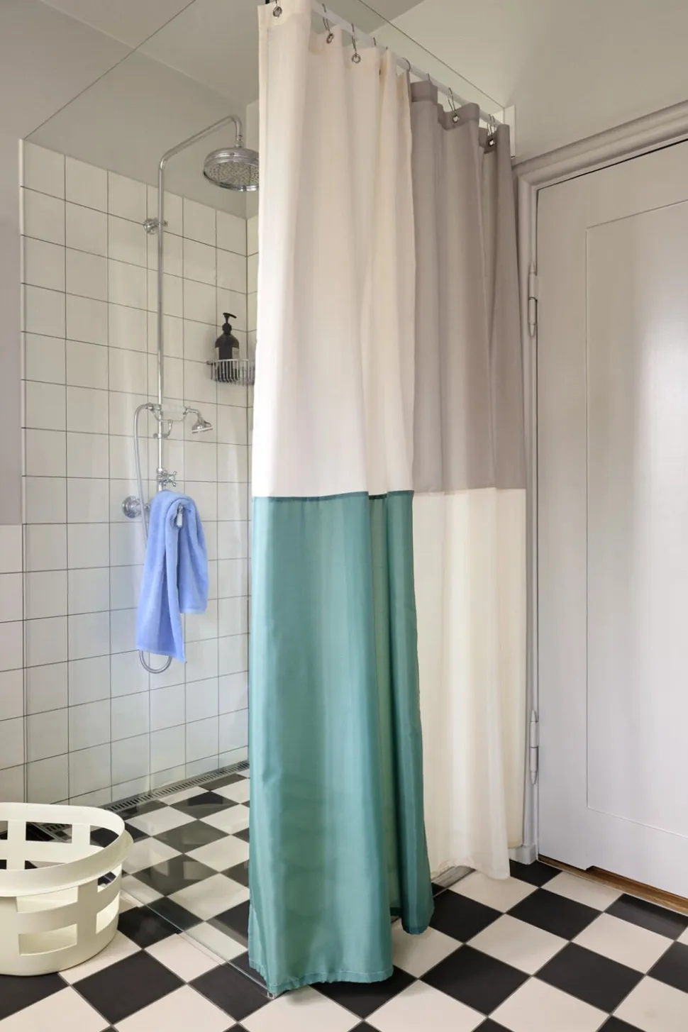 Check Shower Curtain-Green