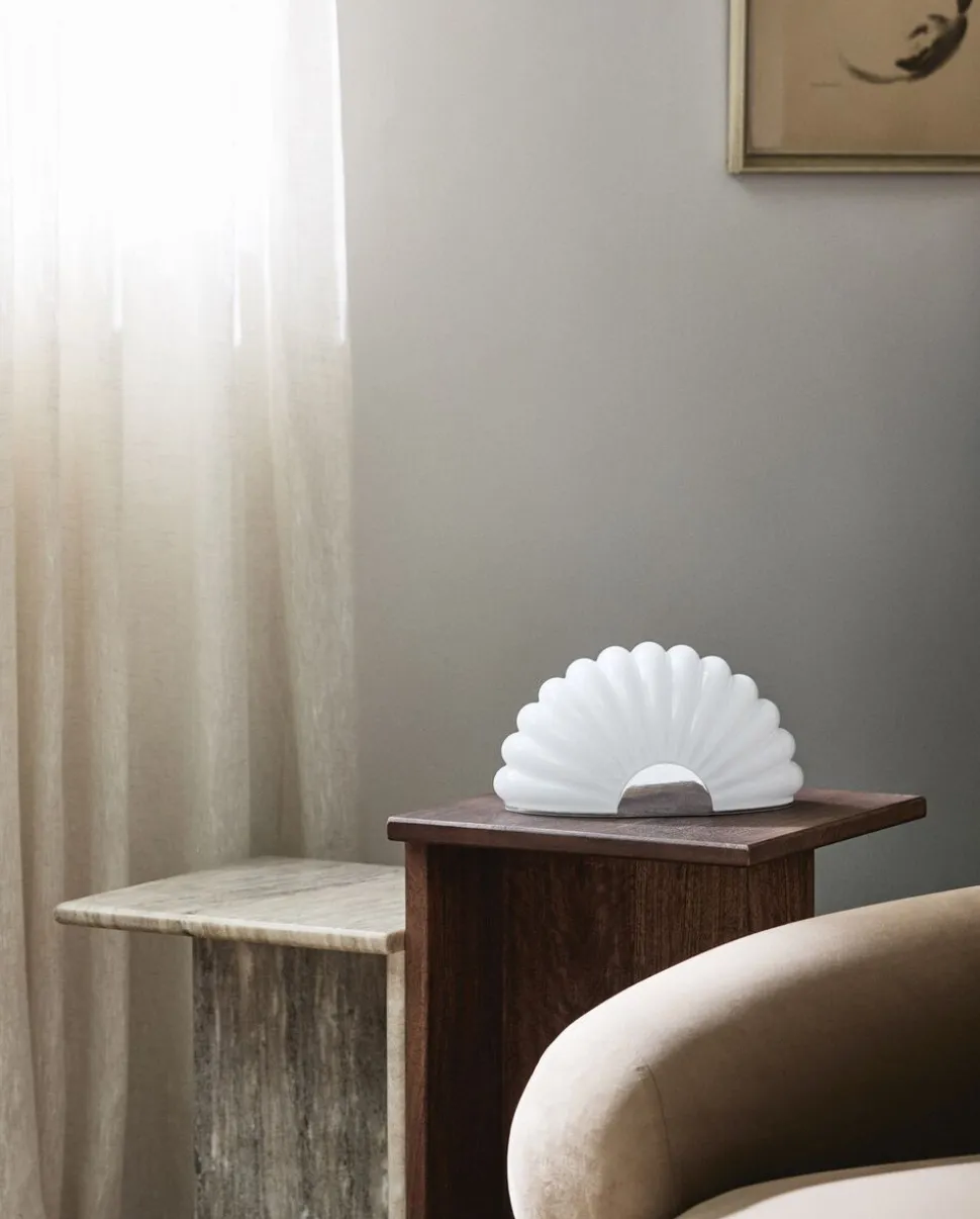 CHIA lamp w. chrome finish - white