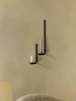 Clip Candle Holder H34, Wall, Brass