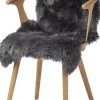 90cm-up New Zealand Sheepskin, Long Wool Dark Grey/ 90x60