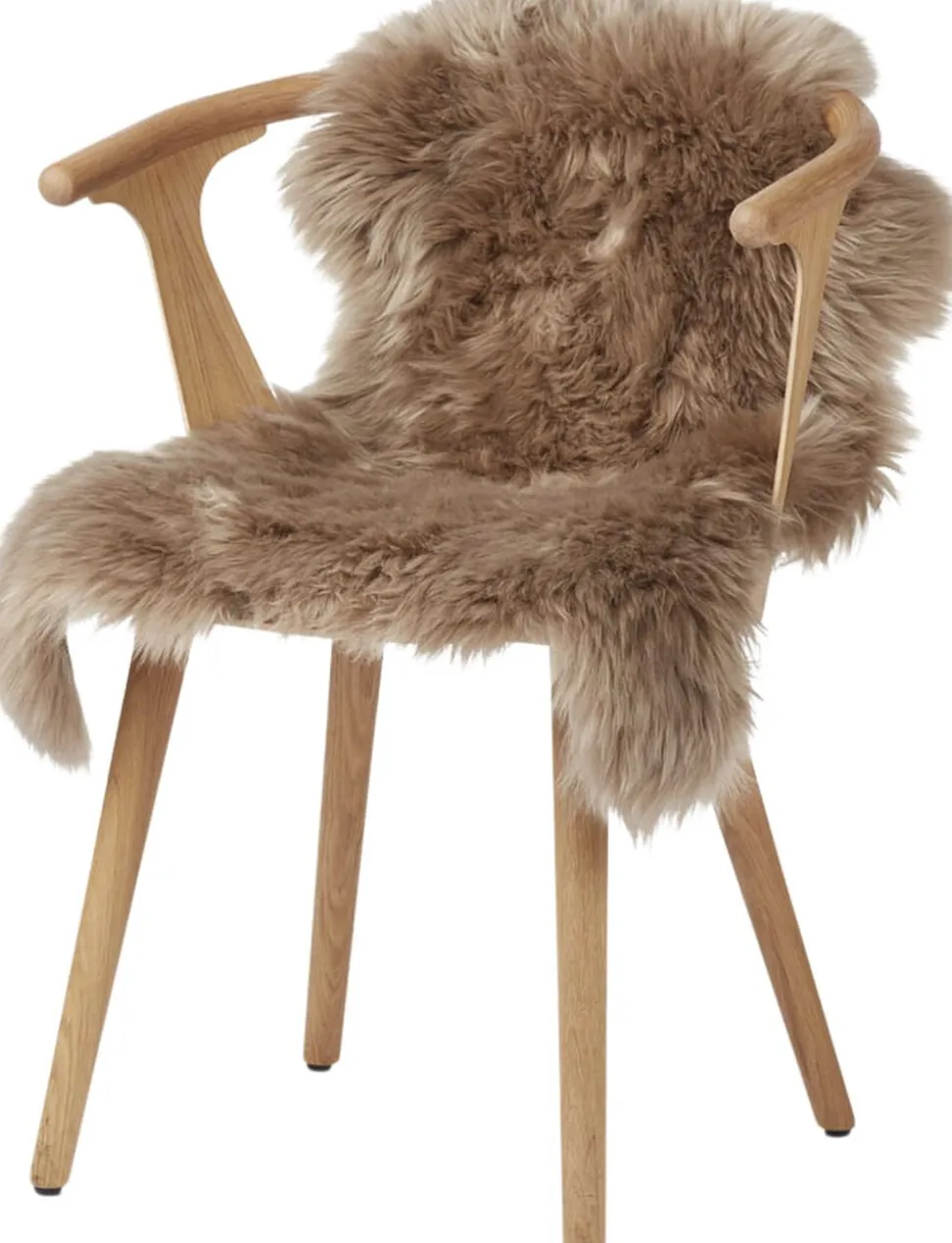 90cm-up New Zealand Sheepskin, Long Wool Taupe 90x60