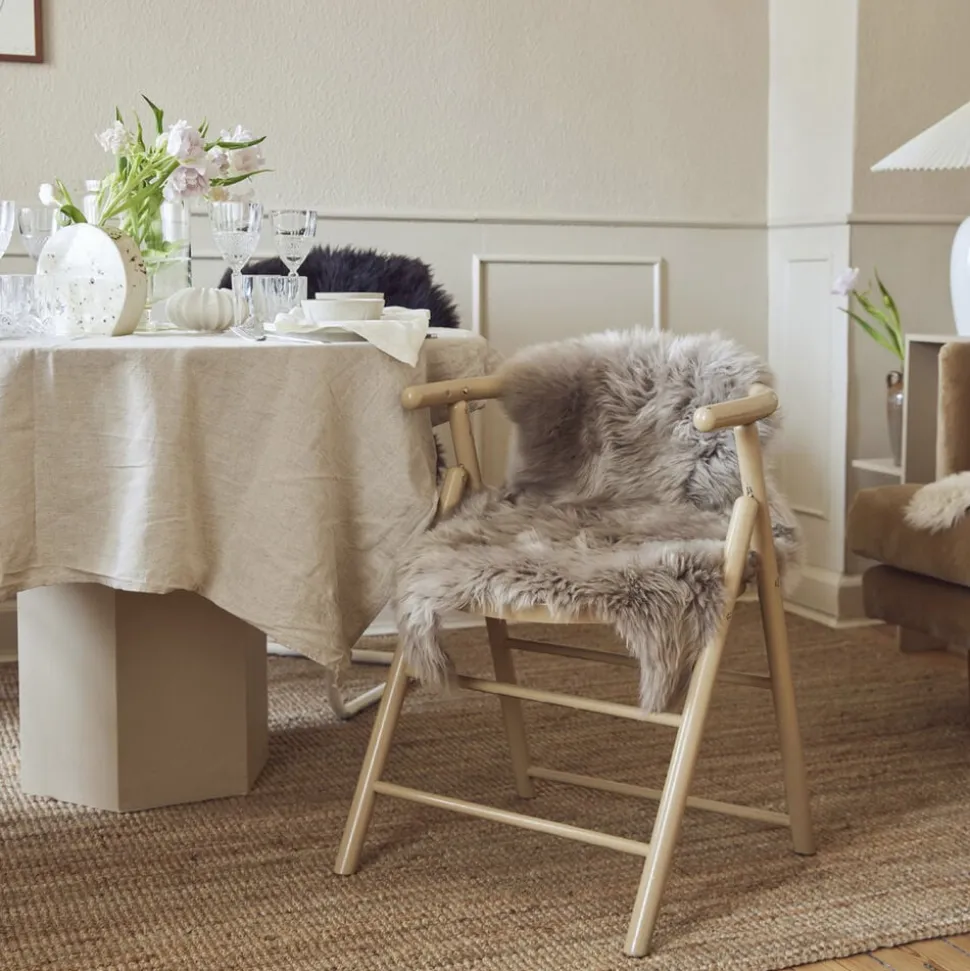 90cm-up New Zealand Sheepskin, Long Wool Taupe 90x60