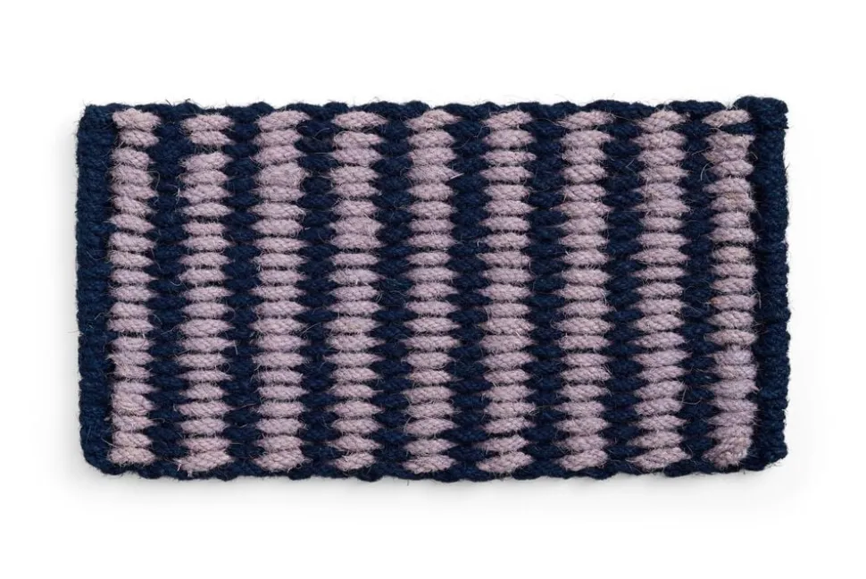Coco Door Mat-Stripe Wide-Lavender and navy