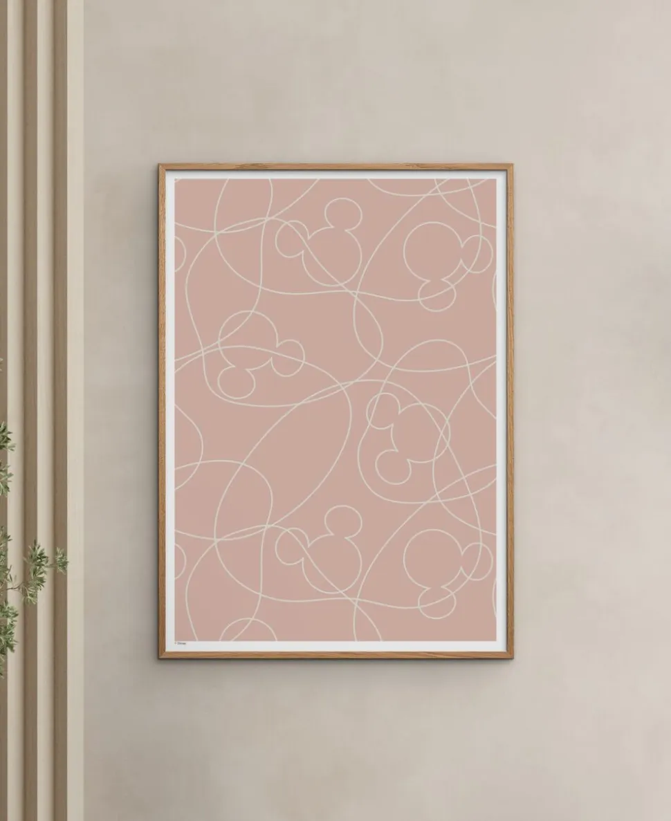 Disney - Mickey Mouse Pink & White Outline