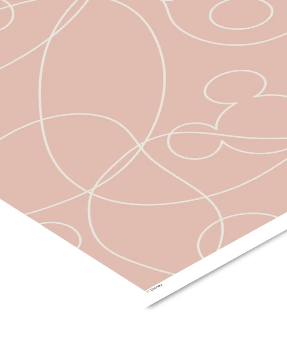 Disney - Mickey Mouse Pink & White Outline