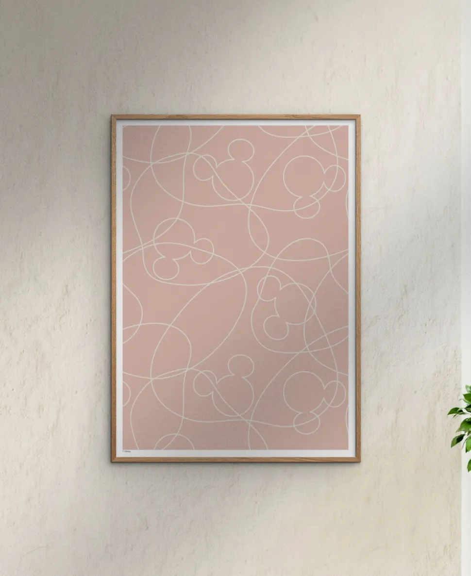 Disney - Mickey Mouse Pink & White Outline