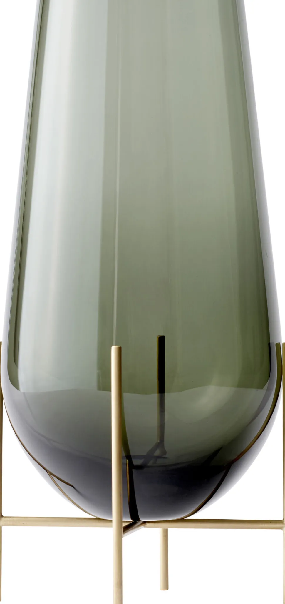 Echasse Vase, L, Smoke/Brushed Bras