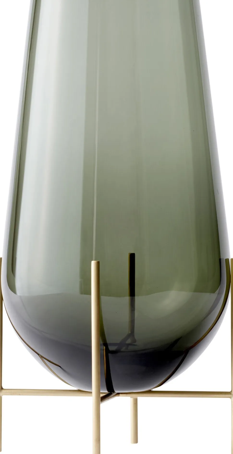 Echasse Vase, M, Smoke/Brushed Bras