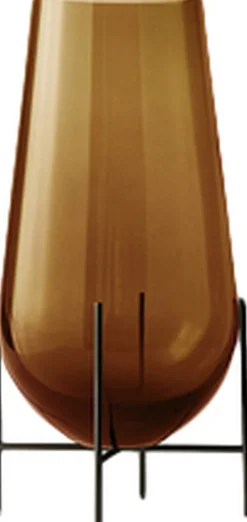 Echasse Vase, S, Amber/Bronzed Bras