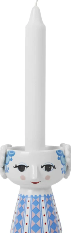 Eva Lysestage H9. 5 cm blå