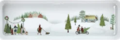 Fad rektangulært Vinter 36 x 12 cm Hvid Ovnfast porcelæn