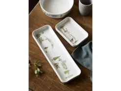 Fad rektangulært Vinter 36 x 12 cm Hvid Ovnfast porcelæn