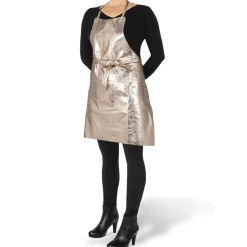 Five Pockets Apron, Slim Fit, Full Grain Leather Pearly Rose