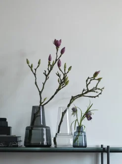 Flora Vase mellem hals smoke H24
