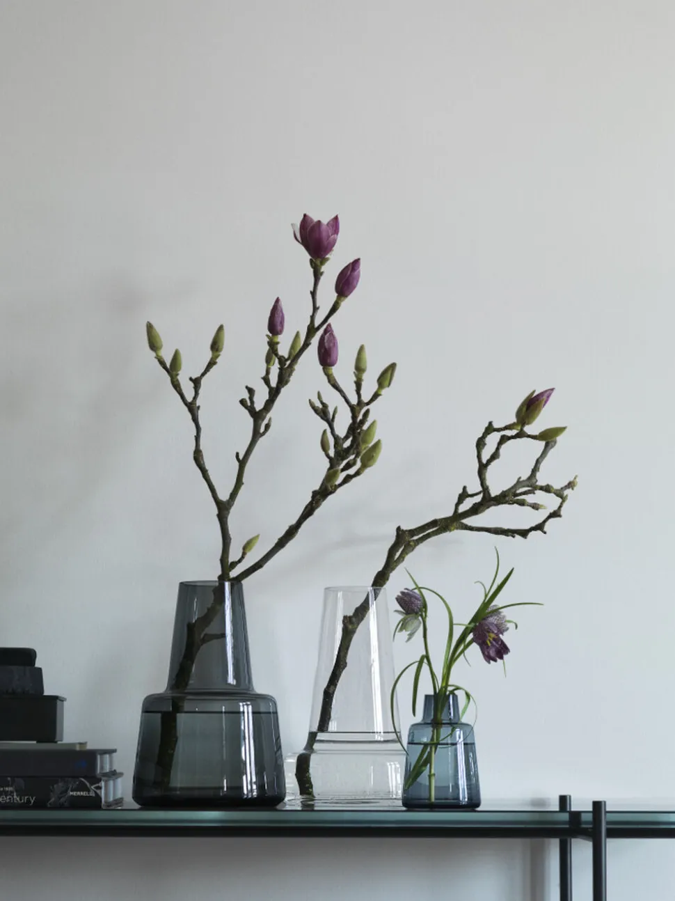 Flora Vase mellem hals smoke H24