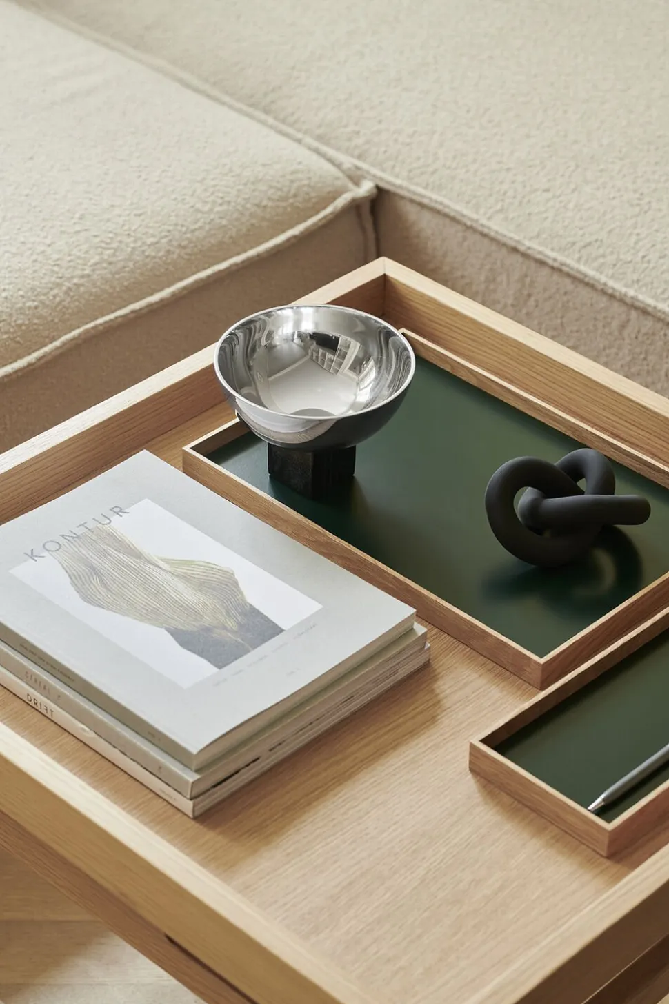 Frame tray medium oak/green