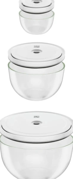 Fresh & Save BOWLS Vakuum skål sæt S/M/L / 6-dele, Glas, gen