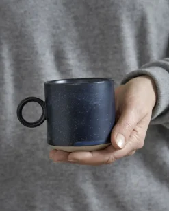 GRAINY cup w. handle, dark blue